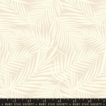 cream cotton fabric with palm fronds