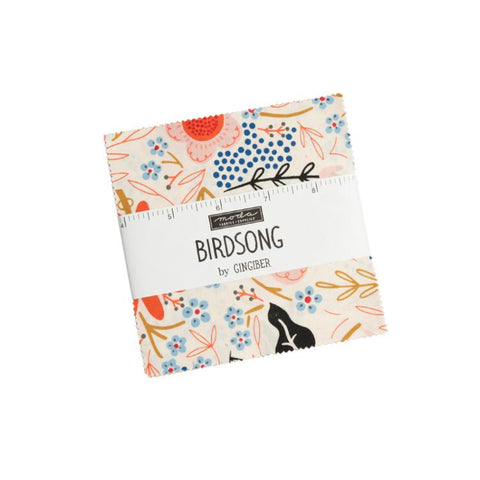 Gingiber - Birdsong Collection - 42 piece 5" x 5" Square Charm Pack