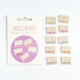 Woven Sew-In Labels - Cute AF (pack of 10)