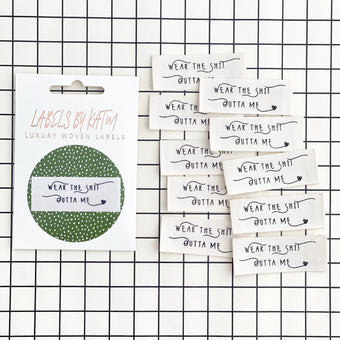 Woven Sew-In Labels - Wear the Shit Outta Me (cotton labels, pack of 10)
