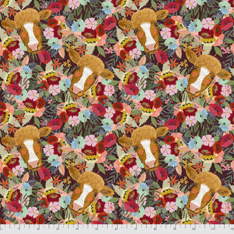 Floral Cow in Multi