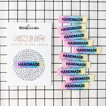 Woven Labels - Rainbow Handmade (pack of 10)