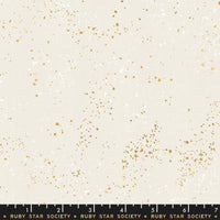 Ruby Star Society - Speckled in White / Gold Metallic - Quilting Cotton Fabric