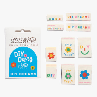 Kylie and the Machine Woven Labels - DIY Dreams - KATM X DIY Daisy Limited Edition Woven Labels (10 pack)
